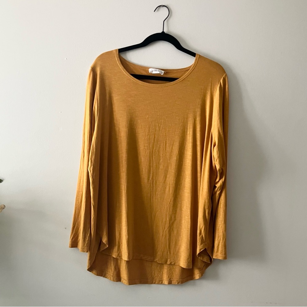 Kettlewell Long Sleeve Top Womens XL  Mustard Yellow Casual Relaxed Fit